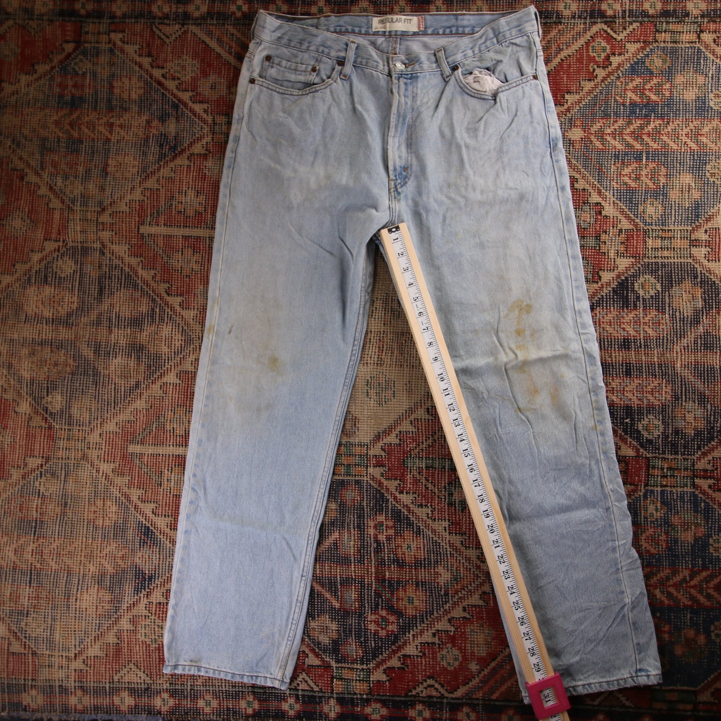 Levi's 505 W34 L31 Straight Leg Regular Fit Blue Denim Jeans