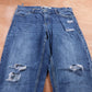 Levi's 502 Red Tab W32 L31 Tapered Leg Regular Fit Classic Ripped Style Blue Den