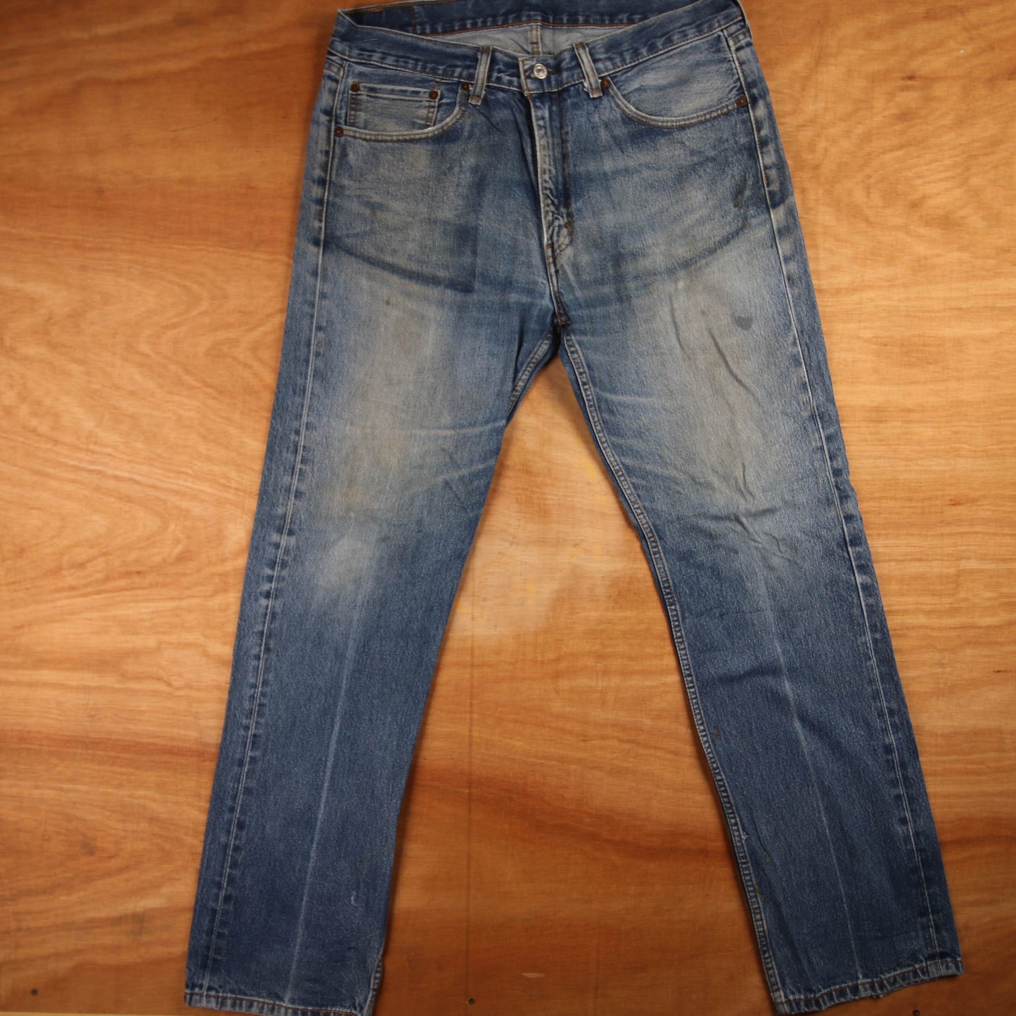 Levi's 505 Red Tab W36 L32 Straight Leg Regular Fit Blue Denim Jeans