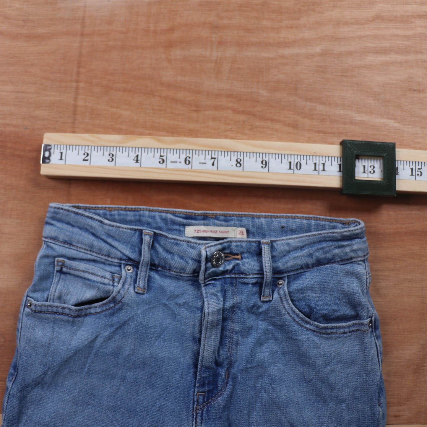 Levi's 721 Red Tab W26 L27 Skinny Blue Denim Jeans