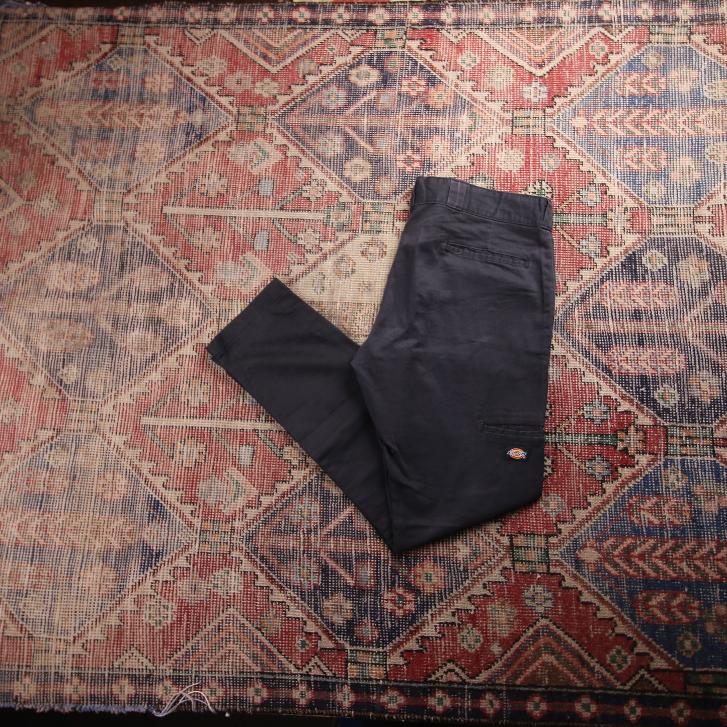 Dickies W36 L31 Skinny Straight Black Cotton Blend Trousers