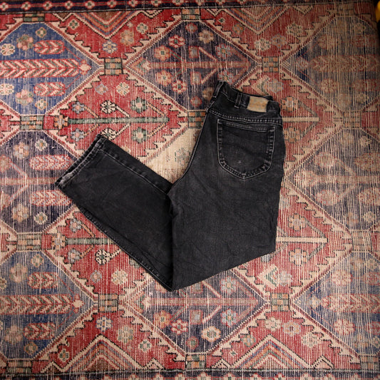 Lee W34 L30 Straight Leg Regular Fit Black Denim Jeans