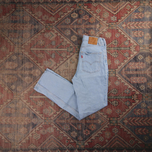 Levi's Red Tab W26 L28 Straight Leg High Waisted Blue Denim Jeans