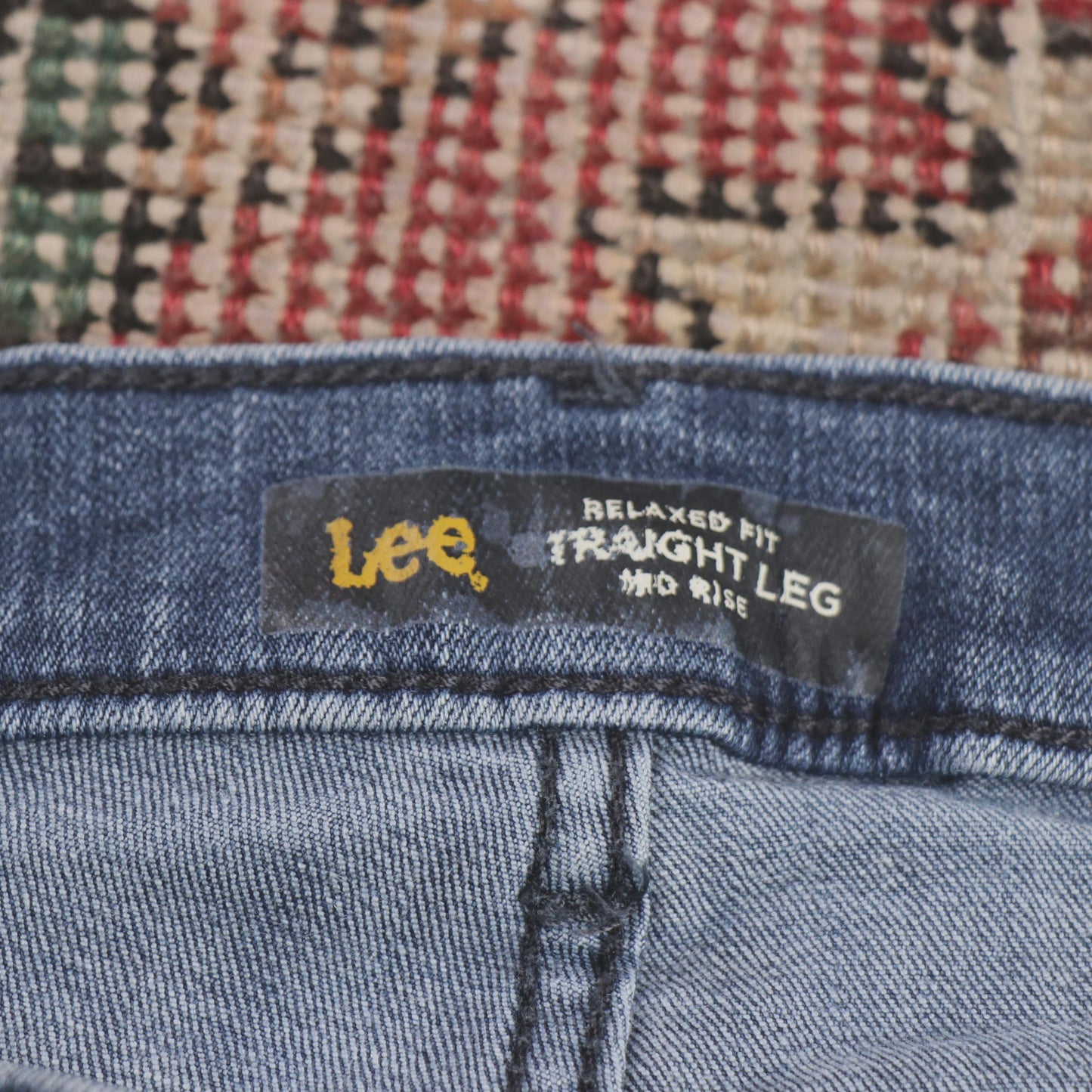 Lee W38 L29 Straight Leg Relaxed Fit Blue Denim Jeans