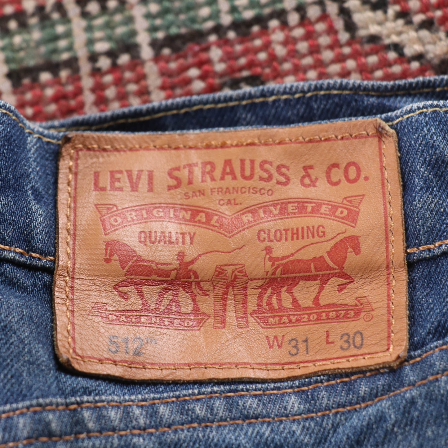 Levi's 512 Red Tab W30 L28 Tapered Leg Slim Fit Blue Denim Jeans