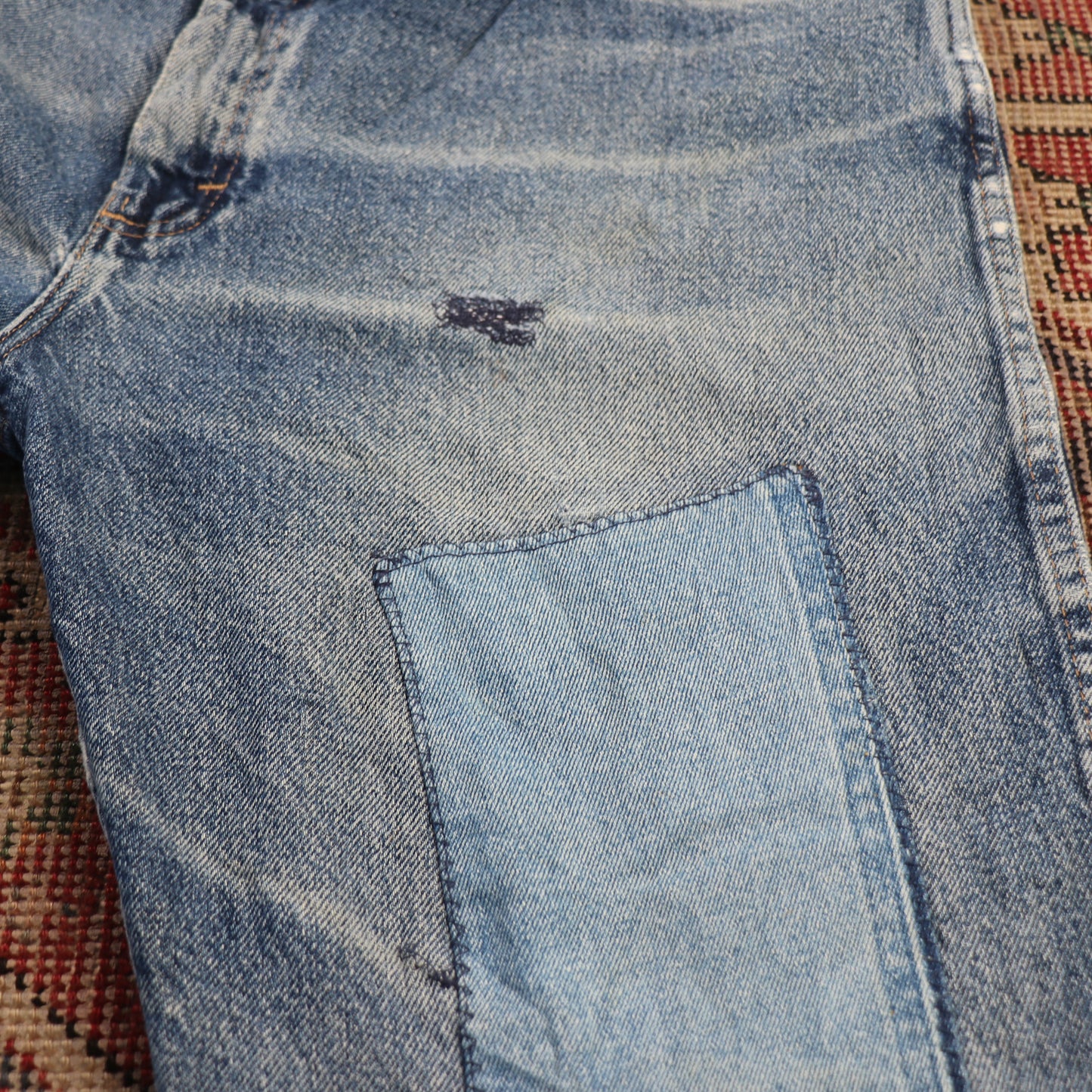 Wrangler W36 L29 Straight Leg Relaxed Fit Blue Denim Jeans