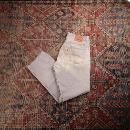 Levi's 501 W32 L28 Original Fit Beige Denim Jeans