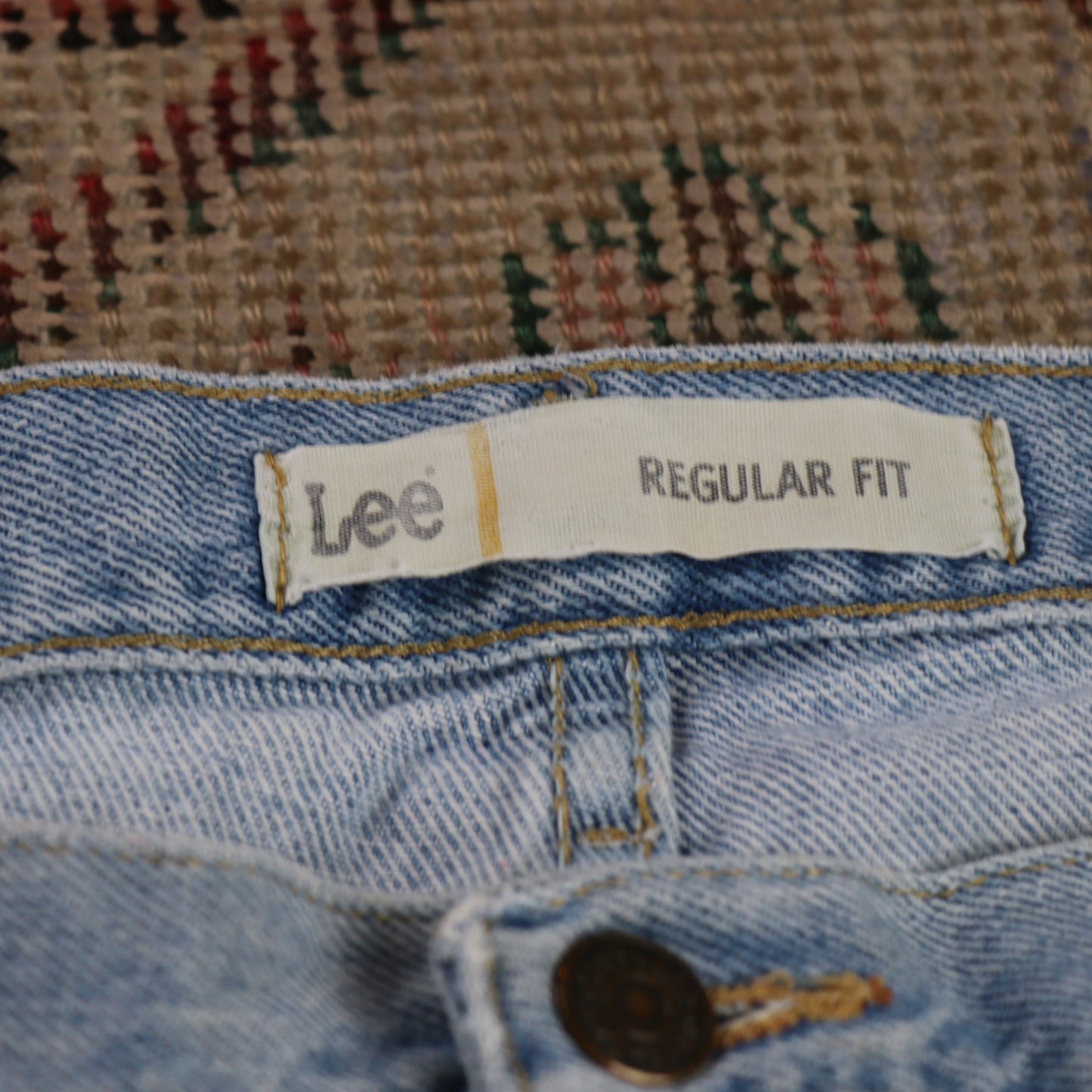 Lee W38 L32 Straight Leg Loose Fit Blue Denim Jeans