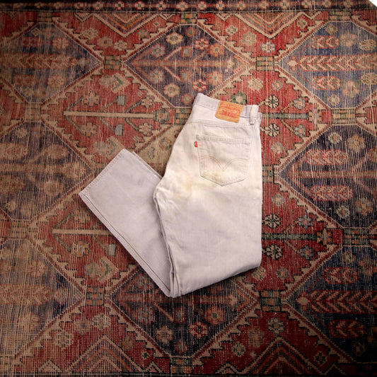Levi's 501 W32 L28 Original Fit Beige Denim Jeans