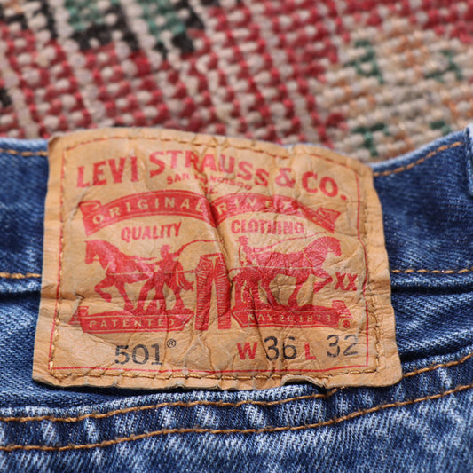 Levi's 501 W36 L30 Original Fit Blue Denim Jeans
