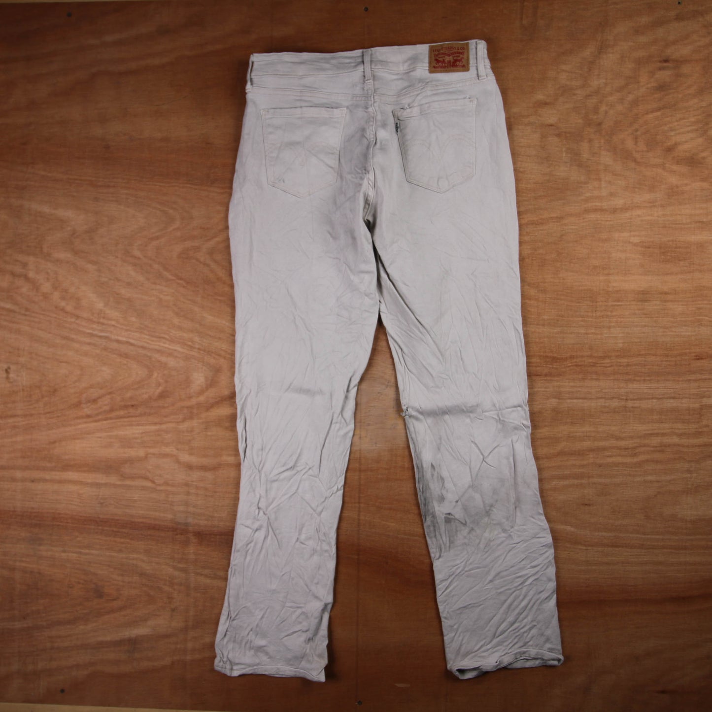 Levi's 505 White Tab W30 L30 Straight Leg Regular Fit Beige Denim Jeans