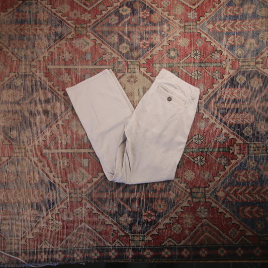 Levi's 505 W30 L27 Straight Leg Regular Fit White Cotton Blend Trousers