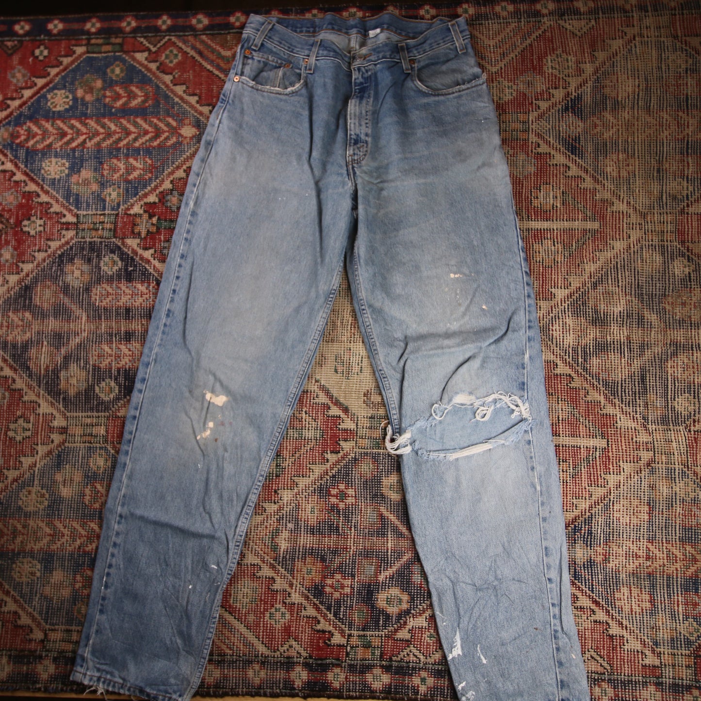 Levi's 560 W34 L34 Comfort Fit Classic Ripped Style Blue Denim Jeans