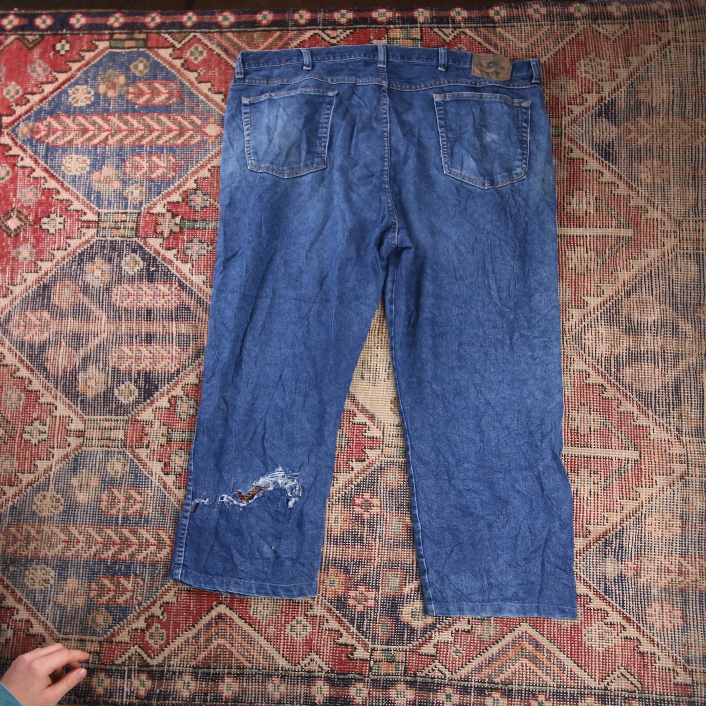 Wrangler W44 L23 Straight Leg Relaxed Fit Blue Denim Jeans