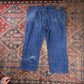 Wrangler W44 L23 Straight Leg Relaxed Fit Blue Denim Jeans