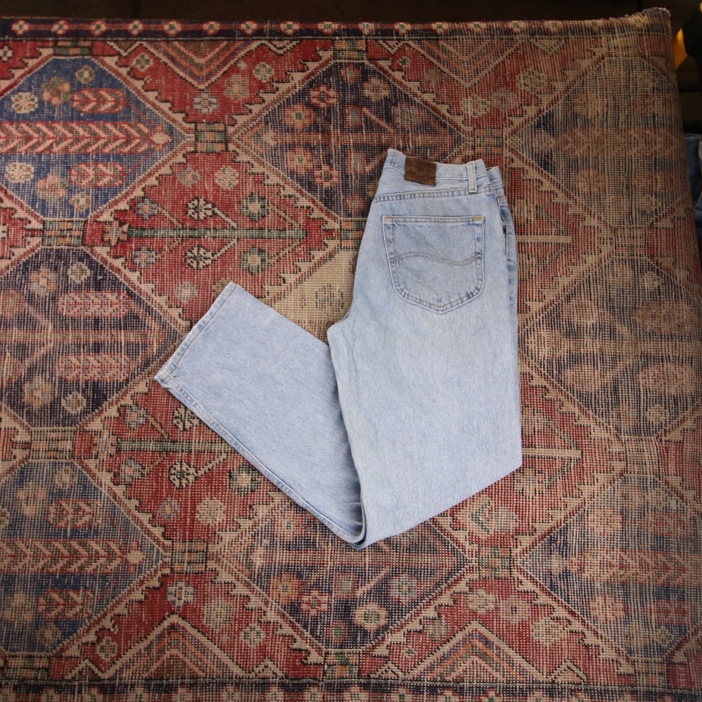 Lee W32 L32 Straight Leg Relaxed Fit Blue Denim Jeans