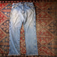 Wrangler W36 L32 Straight Leg Relaxed Fit Blue Denim Jeans