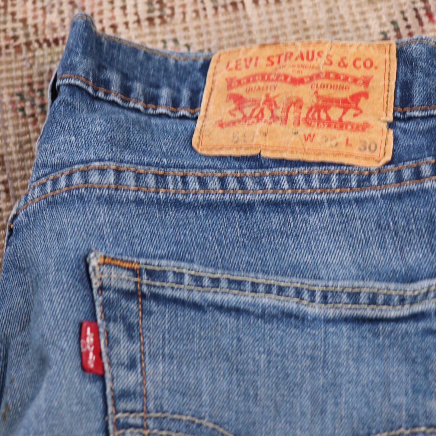 Levi's 511 W30 L26 Slim Fit Classic Ripped Style Blue Denim Jeans