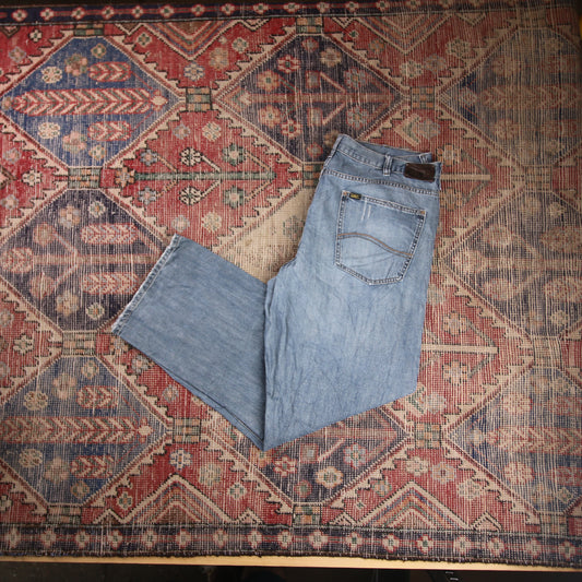 Lee W36 L30 Straight Leg Relaxed Fit Blue Denim Jeans
