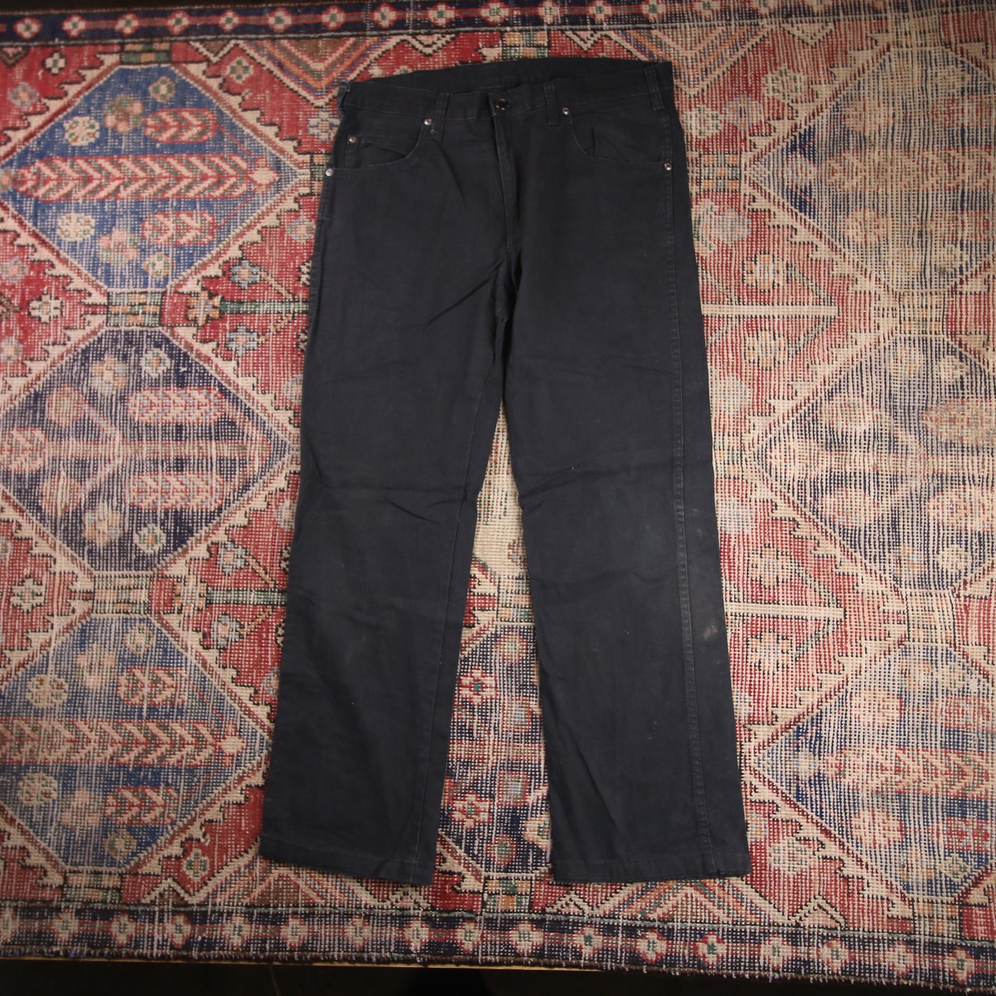 Dickies W34 L28 Straight Leg Black Cotton Blend Trousers
