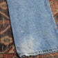 Lee W38 L28 Straight Leg Loose Fit Blue Denim Jeans