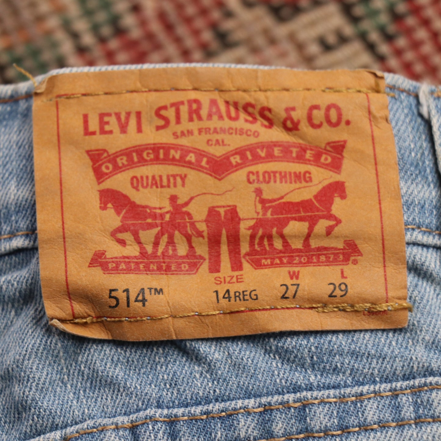 Levi's 514 W26 L28 Straight Leg Blue Denim Jeans