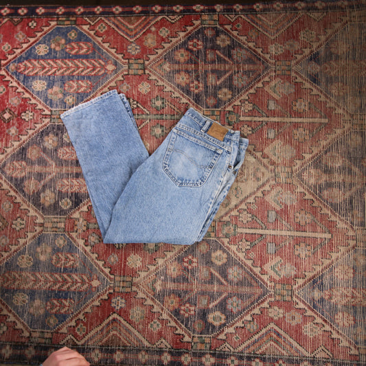 Lee W34 L27 Straight Leg Relaxed Fit Blue Denim Jeans