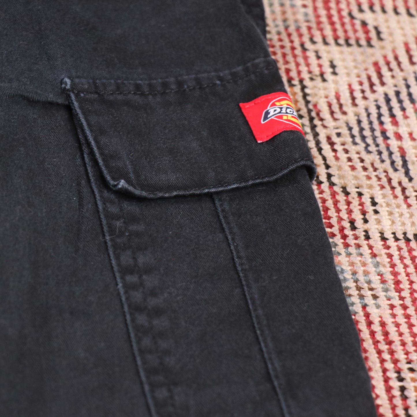 Dickies Double Knee W34 L25 Cargo Trousers Black Cotton Blend Trousers