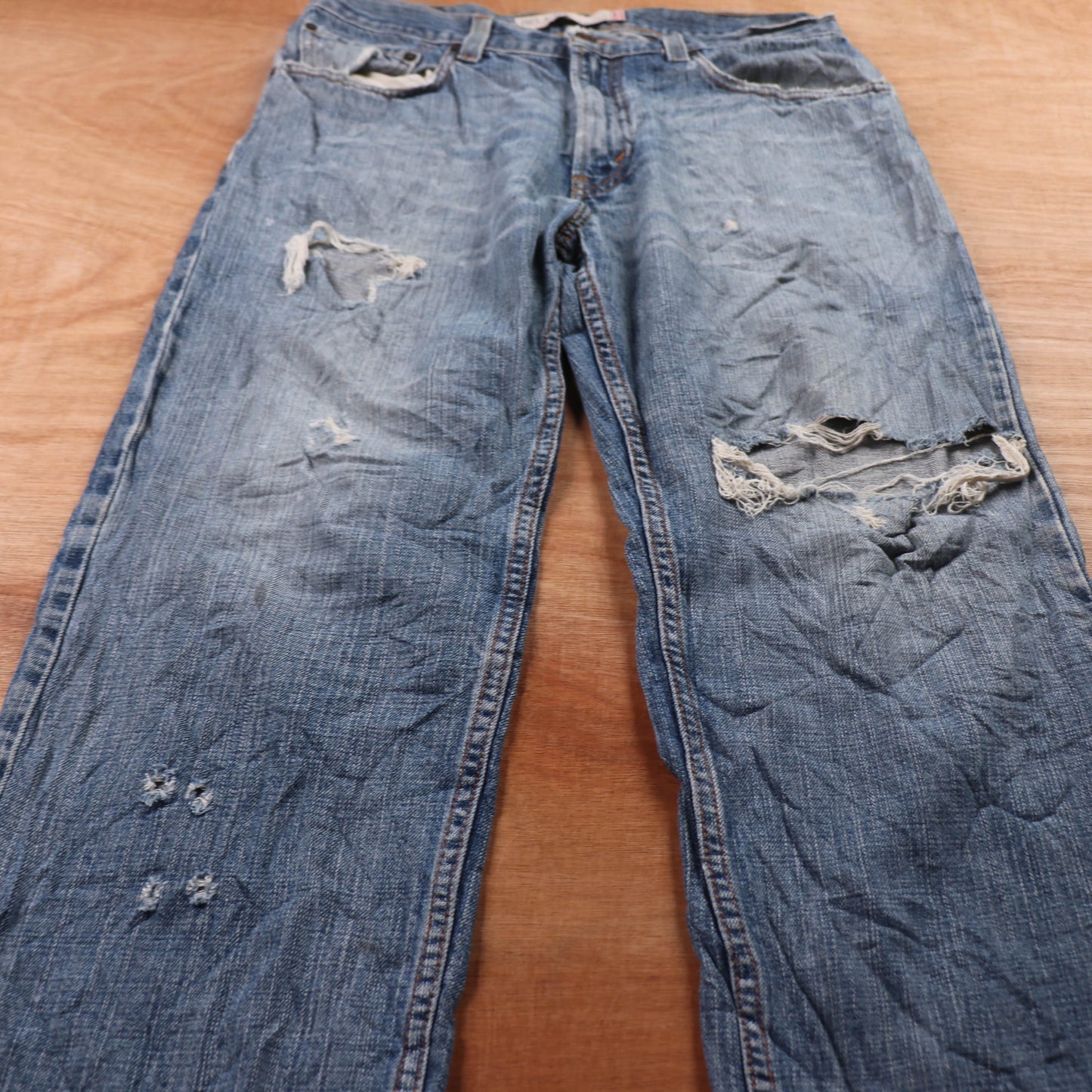 Levi's 559 Red Tab W32 L28 Straight Leg Relaxed Fit Classic Ripped Style Blue De