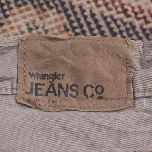 Wrangler W38 L30 Straight Leg Relaxed Fit Brown Cotton Blend Trousers