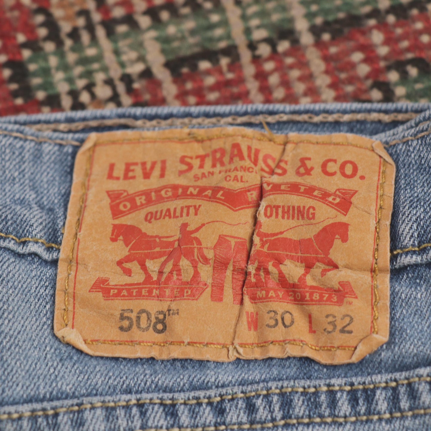 Levi's 508 W30 L30 Tapered Leg Regular Fit Classic Ripped Style Blue Denim Jeans
