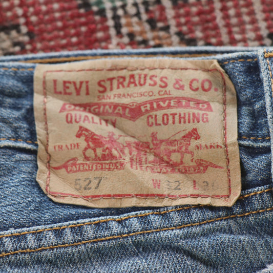 Levi's 527 Red Tab W32 L31 Bootcut Blue Denim Jeans
