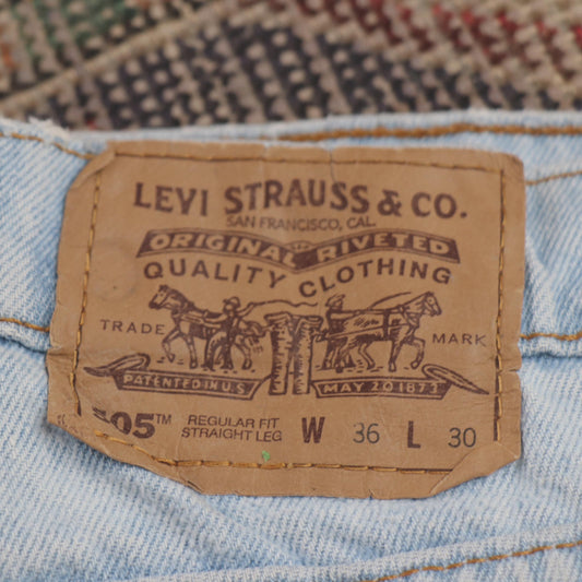 Levi's 505 Orange Tab W34 L29 Straight Leg Regular Fit Blue Denim Jeans