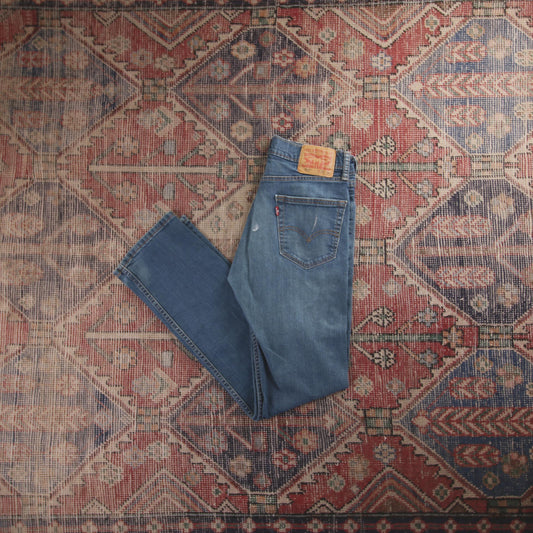 Levi's 505 Red Tab W28 L30 Straight Leg Regular Fit Blue Denim Jeans