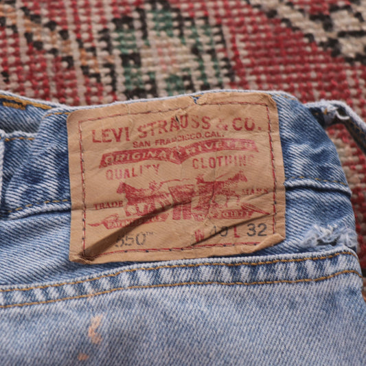 Levi's 550 W40 L30 Tapered Leg Relaxed Fit Blue Denim Jeans