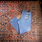 Lee W42 L32 Straight Leg Relaxed Fit Classic Ripped Style Blue Denim Jeans