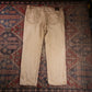 Lee W40 L28 Straight Leg Relaxed Fit Classic Ripped Style Beige Denim Jeans
