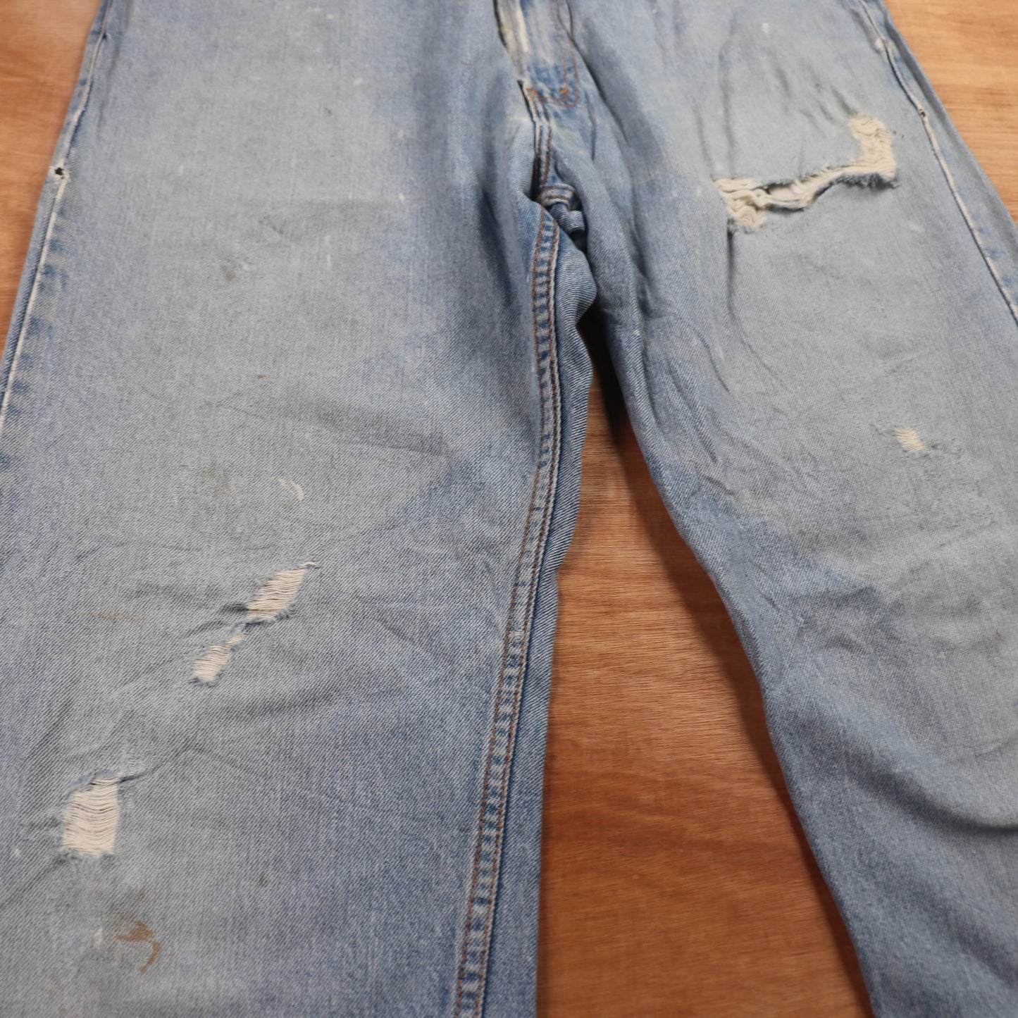 Levi's 505 Red Tab W38 L32 Straight Leg Regular Fit Classic Ripped Style Blue De