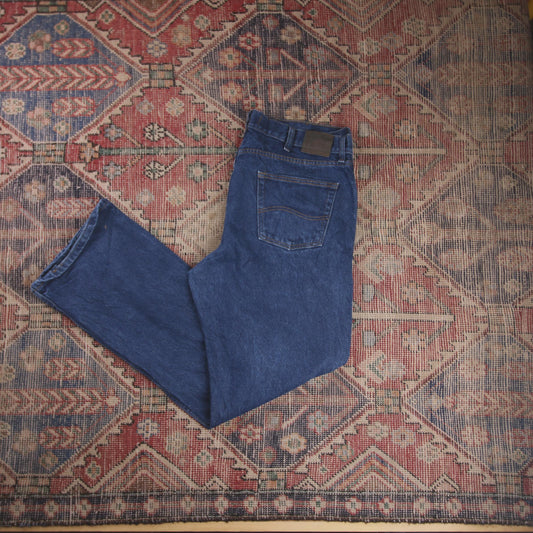 Lee W42 L30 Straight Leg Relaxed Fit Blue Denim Jeans