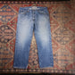 Lee W38 L28 Straight Leg Regular Fit Blue Denim Jeans