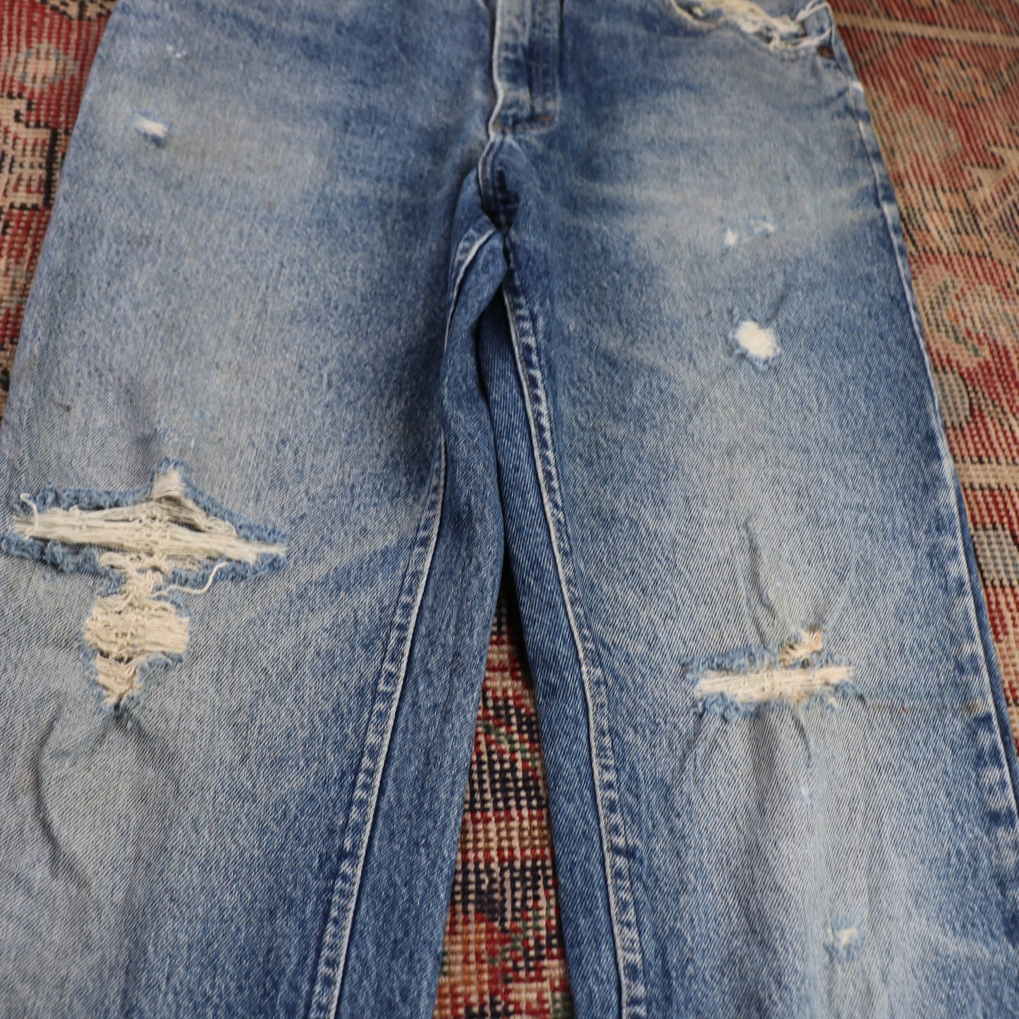 Lee W30 L30 Straight Leg Relaxed Fit Classic Ripped Style Blue Denim Jeans
