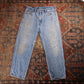 Levi's 550 W34 L28 Tapered Leg Relaxed Fit Classic Ripped Style Blue Denim Jeans