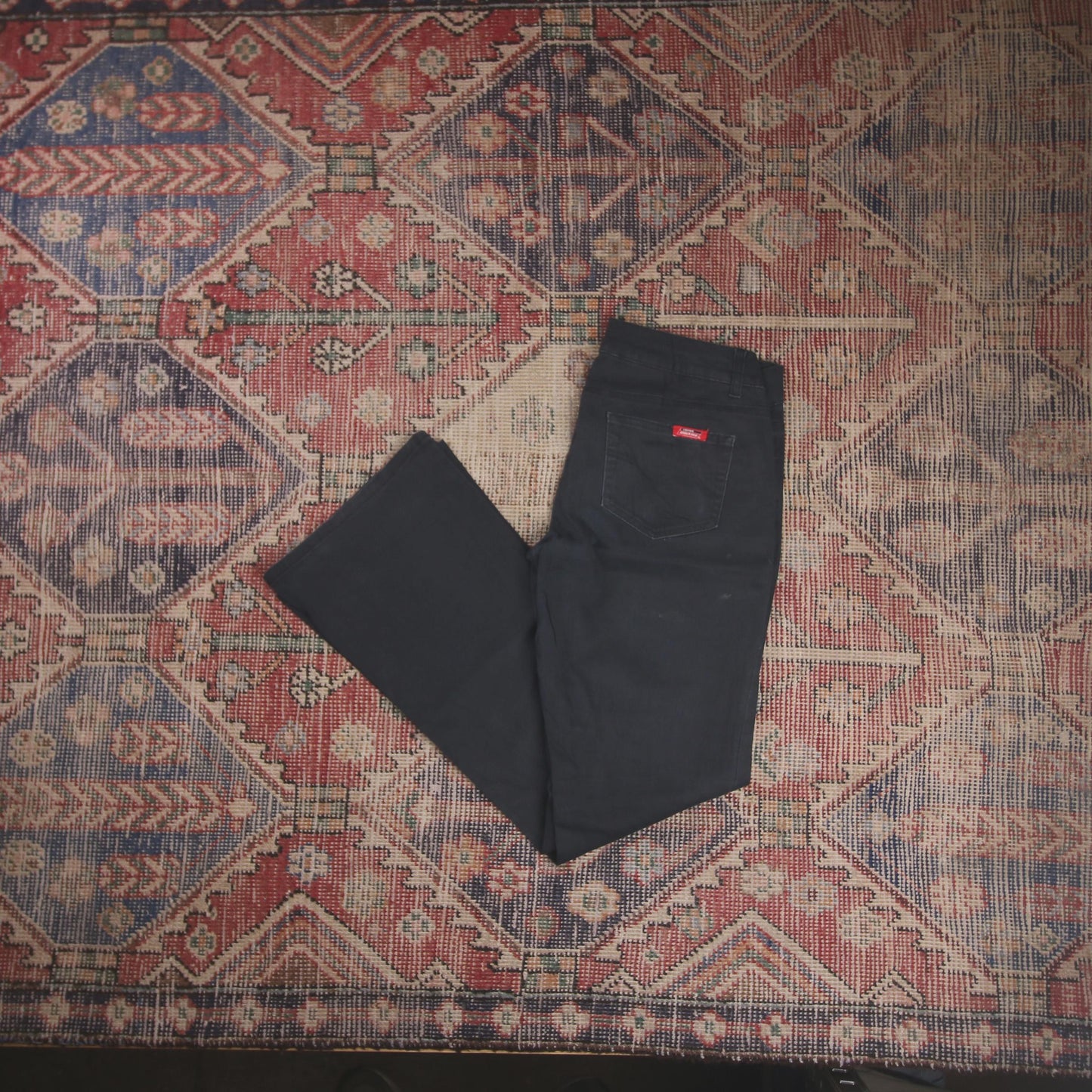Dickies W30 L30 Flared Blue Cotton Blend Trousers