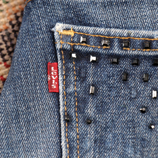 Levi's W28 L32 Flared Blue Denim Jeans