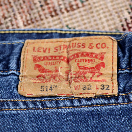 Levi's 550 W32 L30 Tapered Leg Relaxed Fit Classic Ripped Style Blue Denim Jeans