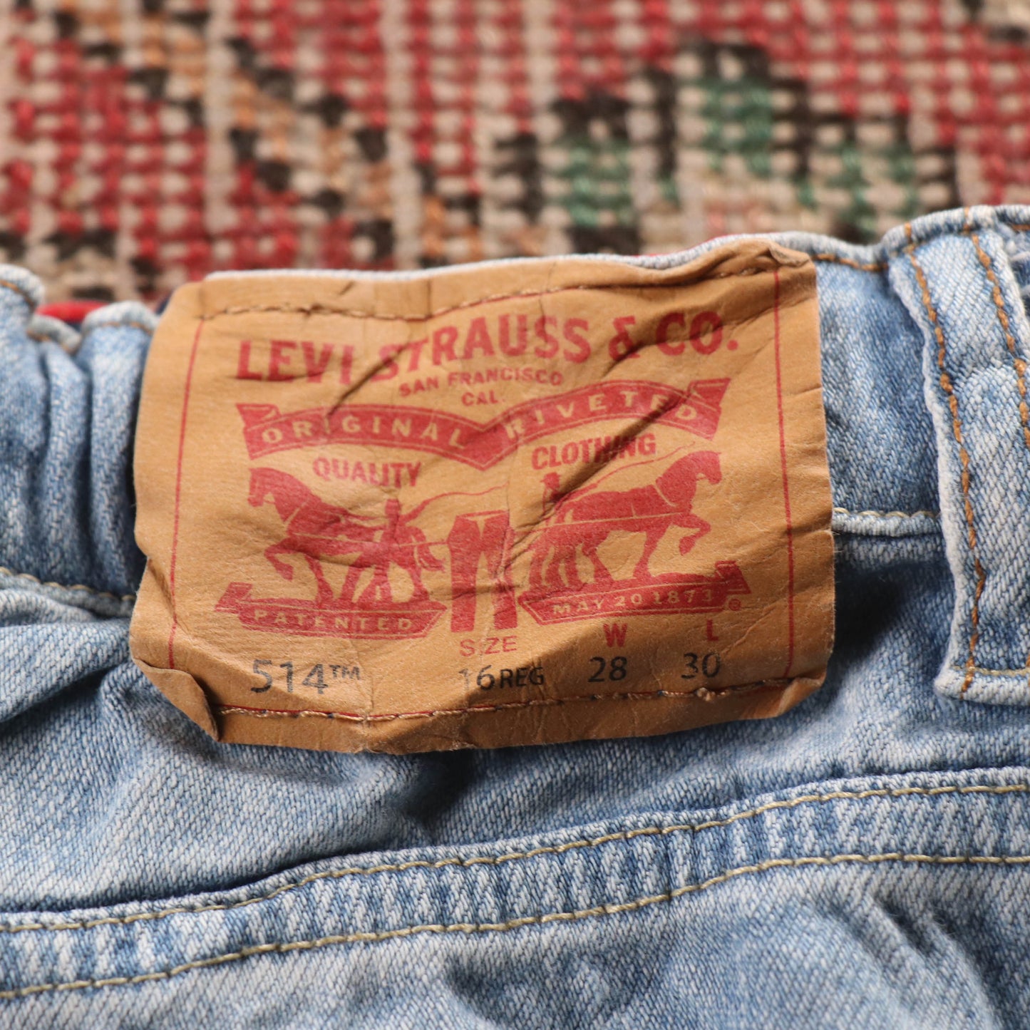 Levi's 514 Red Tab W26 L29 Straight Leg Blue Denim Jeans