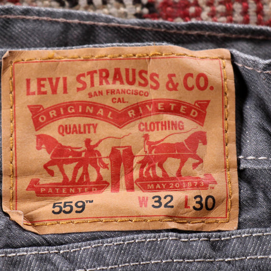 Levi's 559 Red Tab W32 L29 Straight Leg Relaxed Fit Grey Denim Jeans