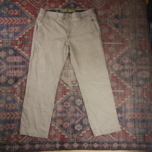 Lee W36 L27 Straight Leg Regular Fit Beige Denim Trousers