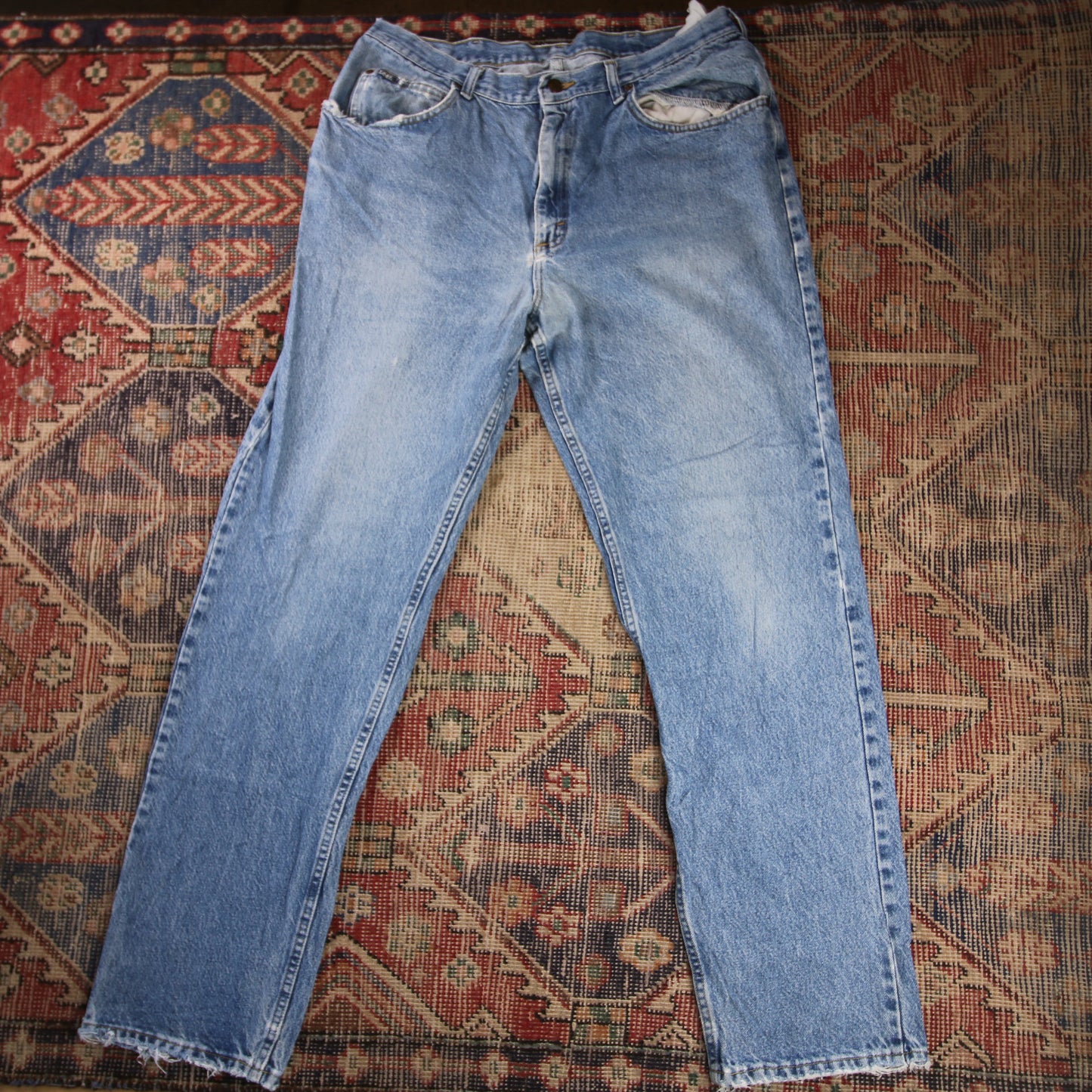 Lee W36 L32 Straight Leg Relaxed Fit Blue Denim Jeans