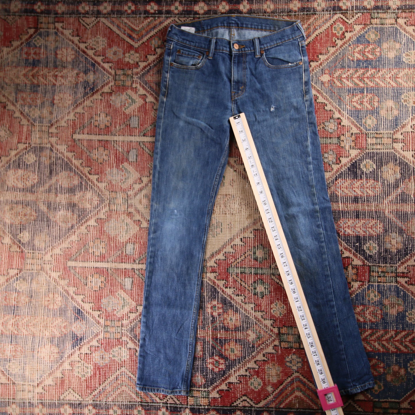 Levi's W32 L32 Skinny Classic Ripped Style Blue Denim Jeans